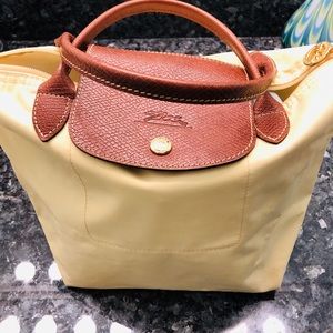 Longchamp canary yellow short handles